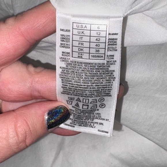 Brooks Brothers Cotton Eyelet Dress Size 6 Mini Cap Sleeve Tiered - Picture 5 of 8